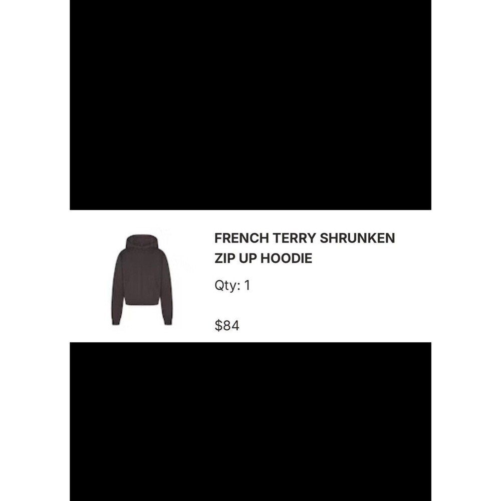 Skims French Terry Zip Up Hoodie Brown Size M